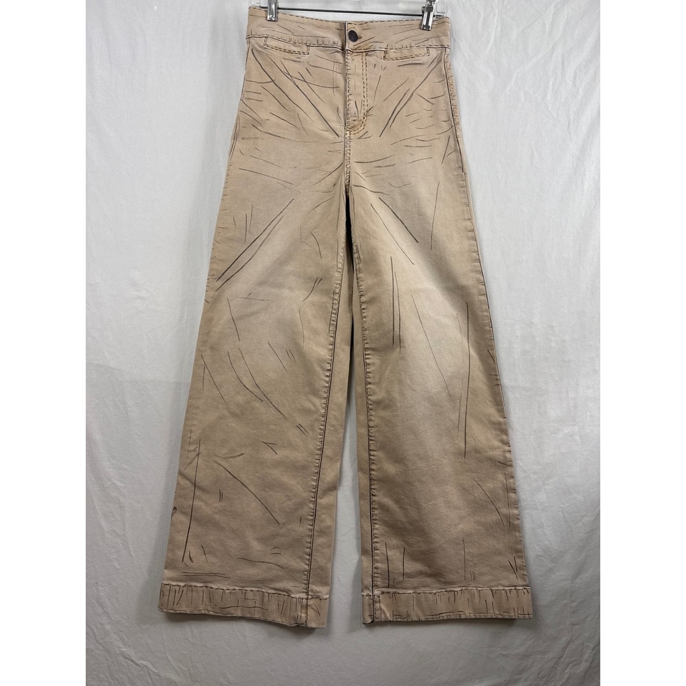 Borderlands Cel-Shaded Pants Lauren Conrad Wide Leg Women 6 Tan Black High Rise